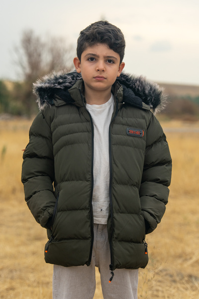 FREE ARSLAN COLLECTİON Palton pentru băiat, impermeabil, cu blană de pluș, de...