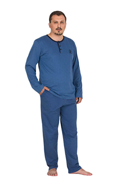 Monalisa Home Navy Blue Men's Pajama Set 4XL Size
