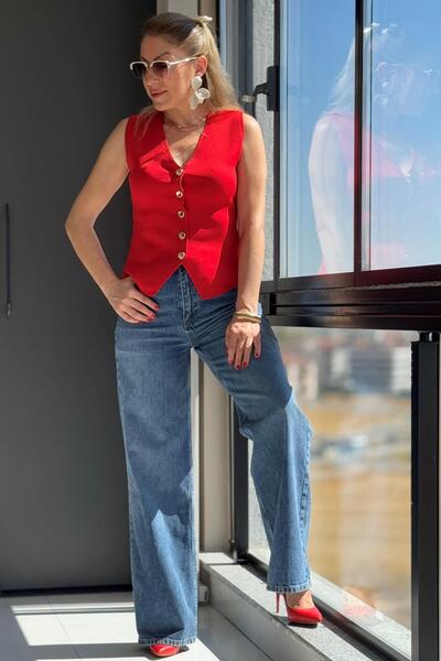 MİSLİNA BUTİK Orj Marka Toka Detay Palazzo Jean