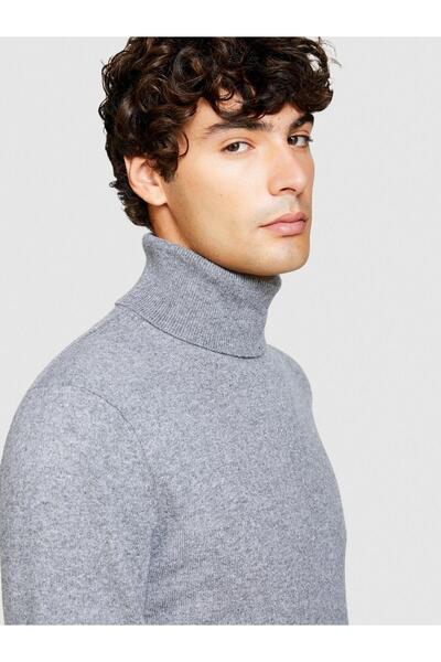 Sisley Men's Sweater Cashmere Blended Stand Collar Sweater 323A102Hs2177-Sis507