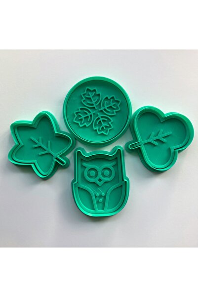 Düvencioğlu مجموعة قوالب كوكيز الخريفية، 4 قطع بنمط البومة والأوراق، آمنة للط...