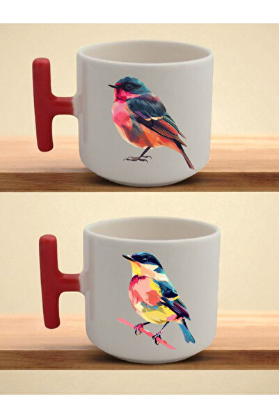 lili hediyelik Colorful Bird Printed Latte Cup - Baby Gifts, New Year's Gifts...