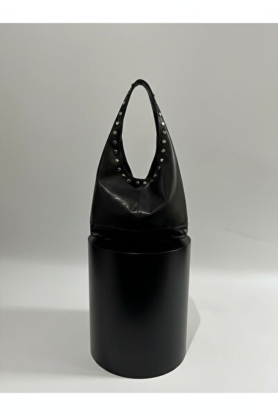 KISCHE Large Shoulder Handbag Lined Studded Casual Bag