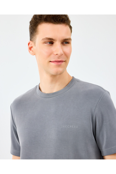 SKECHERS M Regular Crew Neck T-Shirt Erkek Gri Tshirt S2510044-1767