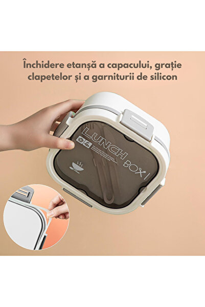 Bukate Lunch Box, Bukate®, 1.7L, Sauce Container, 4-Compartment Casserole