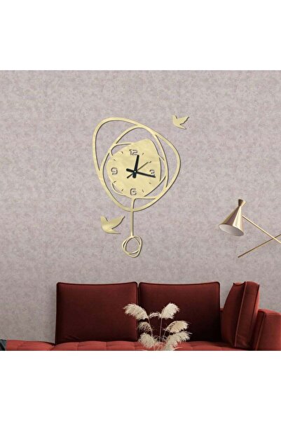 Marktna ساعة جدارية مميزة من الاكريلك الذهبي الامع