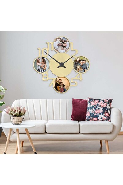 Marktna ساعة جدارية مميزة من الاكريلك الذهبي الامع