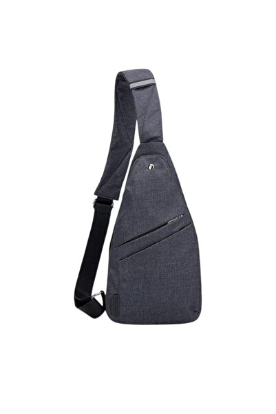 OEM Men's shoulder bag, 20 x 36 cm, polyester, black