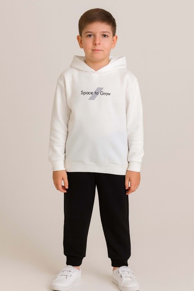 ww waka waka kids store Boys' Hooded Sweatshirt and Sweatpants Set – Space to Grow Printed.