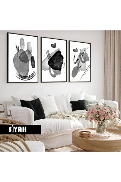 Harika bir ev Çocuk odası Oturma Salonu-Minimalist Modern Bohem Siyah-Beyaz s...