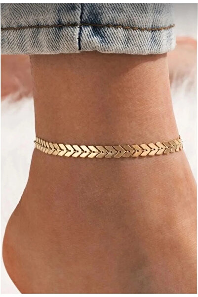 HARİNA Women's Herringbone Chain Anklet