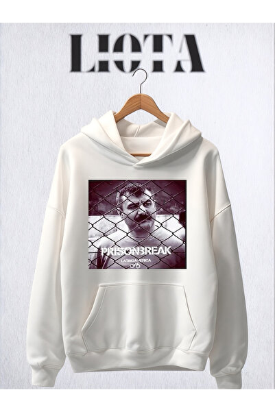 Vordevia Hanorac supradimensionat din bumbac cu 3 fire, imprimat cu Azer Prison