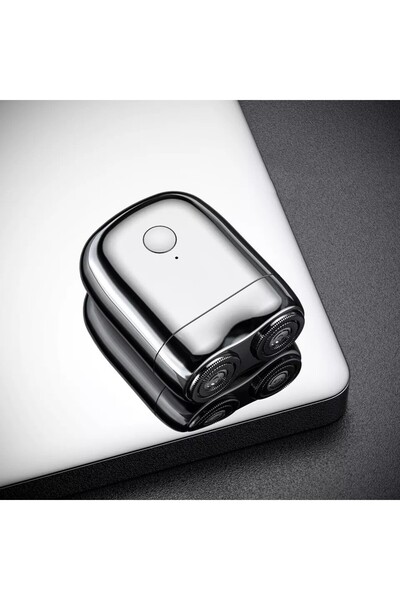 Flippy Mini Electric Shaver, Flippy, Water Resistant, Type-C Charging, 45 min Battery Life, Silver