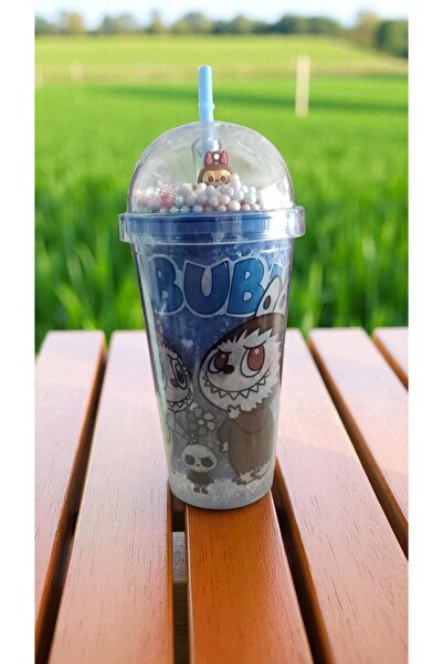 FAMEMUS ACCESSORY Labubu Lightless Straw Cup Flask Water Bottle