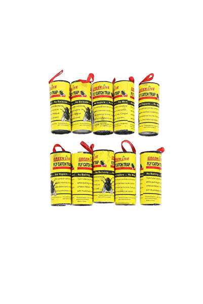 Lawazim مصيدة ذباب، عبوة من 10 قطع، 68 سم - مصيدة حشرات لاصقة معلقة، غير سامة، للاستخدام مرة واحدة