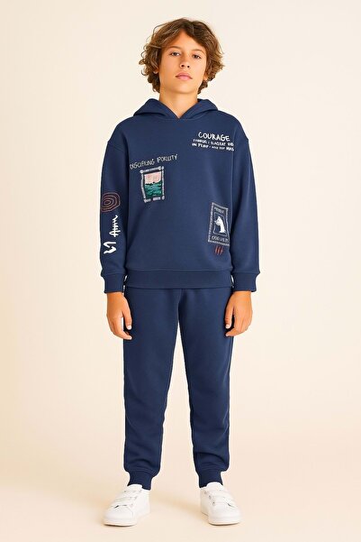 ww waka waka kids store Set de hanorac și pantaloni de sport indigo pentru bă...