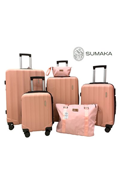 SUMAKA ABS+PC Travel Luggage set 6 pcs 16“+20”+24“+28” with backpack & toilet...