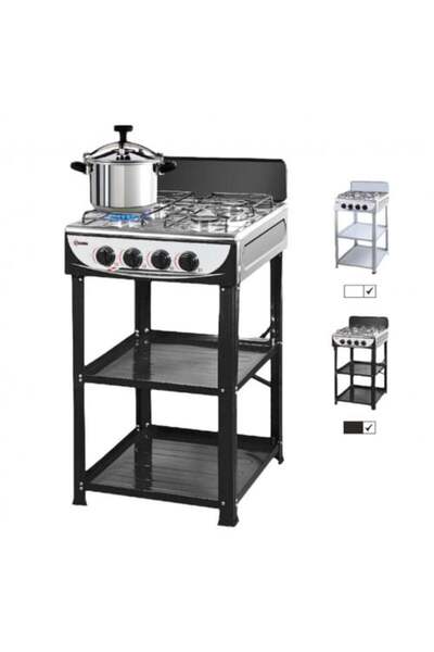 KRAWN KW-38041 موقد غاز 4 شعلات ولاعة ذاتية الاشتعال