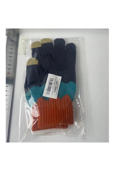 Flippy Women's Gloves, Flippy, Wavy Pattern, Touchscreen Function, Knitted Acrylic Material, Elastic Cuff,