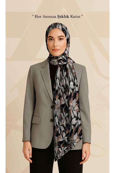 DESENİX Large Leaf Patterned Shawl |   Timeless Elegance and Modern Elegance ...