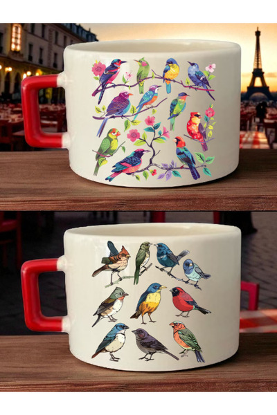 lili hediyelik فنجان قهوة مطبوع عليه طائر جنبًا إلى جنب - هدية للأمهات، هدية ...