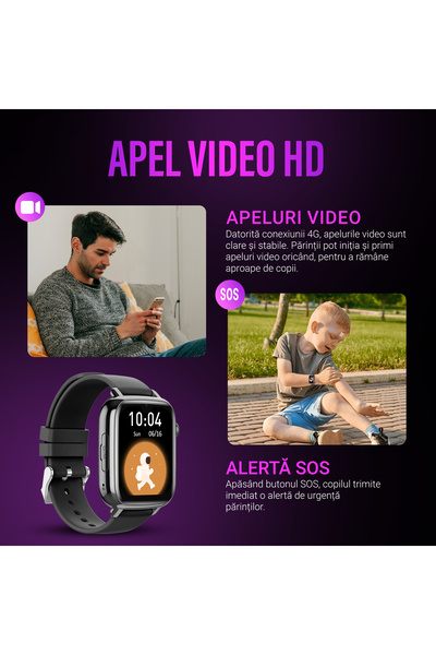 Wingereich Kids smartwatch GPS 4G, Whatsapp, Instagram, Youtube, Google play, HD camera, Wingereich, pink