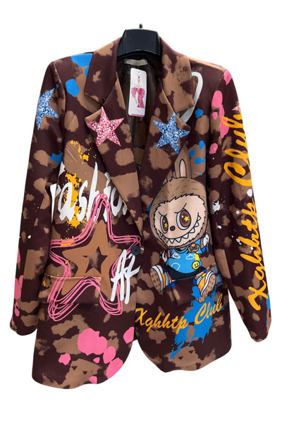 OEM Women's casual jacket with cartoon design