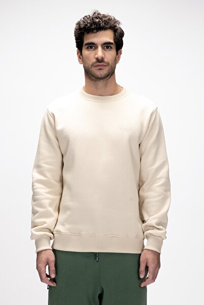 Bad Bear سويت شيرت رجالي مطبوع Windy Crewneck باللون البيج