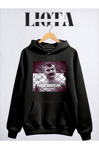 Vordevia Hanorac supradimensionat din bumbac cu 3 fire, imprimat cu Azer Prison