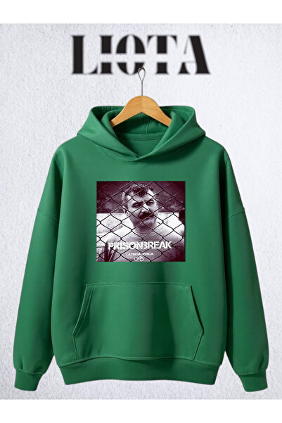 Vordevia Hanorac supradimensionat din bumbac cu 3 fire, imprimat cu Azer Prison