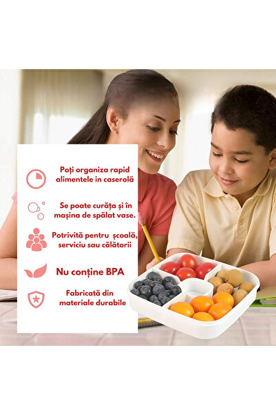 Bukate Lunch Box, Bukate®, 1.7L, Sauce Container, 4-Compartment Casserole