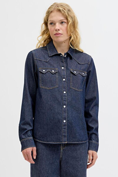 Jack & Jones Kadin Cep Detayli Denim Gömlek - Jules