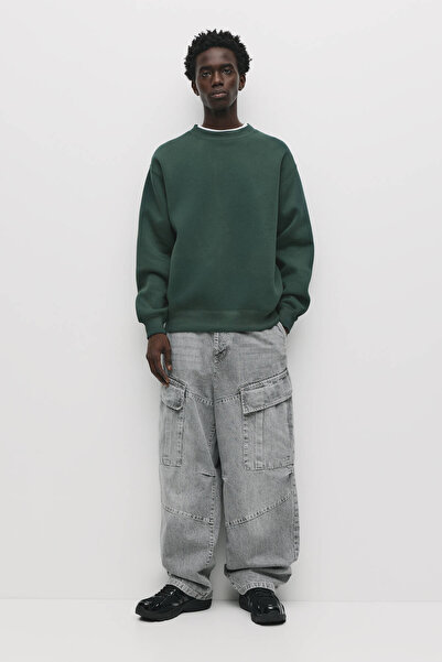 Pull & Bear Basic bisiklet yaka sweatshirt