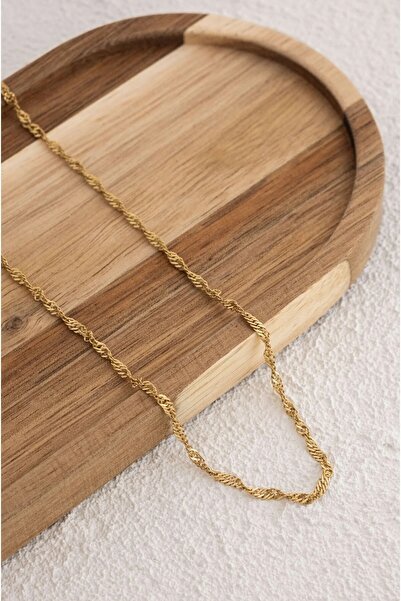 ByFlorya Jewelry Çelik Singapur Erkek Zincir Kolye 3mm Kararmaz 60cm