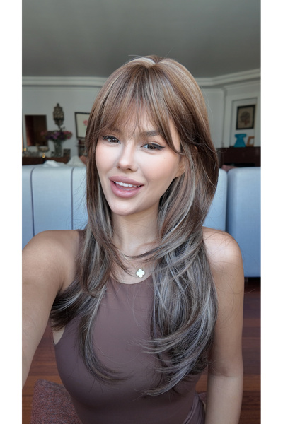 Fenomen Peruk Luxury Özel Vip Peruk Yeni Sezon Röfleli Perçemli