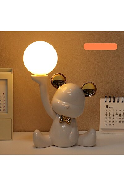 Livava Ay Tutan Ayıcık Gece Lambası, Beyaz, 19x15