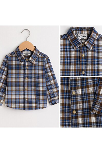 favorimkids çizgili Pamuklu Erkek Bebek Gömlek 1-4 Yaş