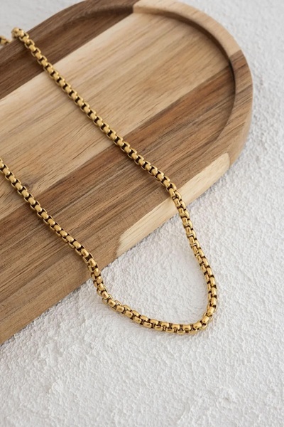 ByFlorya Jewelry Çelik Top Erkek Kolye 3mm Yuvarlak Kararmaz Zincir