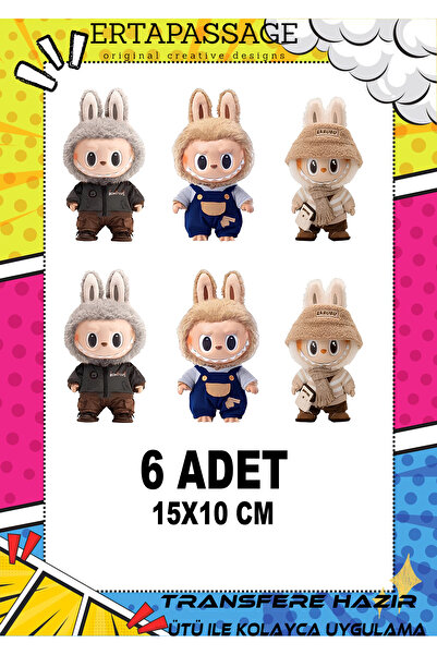 ErTaPassage Labubu 11 Çocuk DTF Transfer Baskı – Ütüyle Yapışan – Tişört İçin Kolay Uygulama