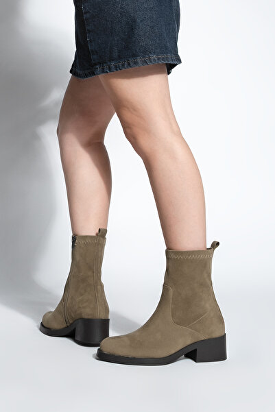 Marjin Γυναικείες μπότες casual με φερμουάρ Befor Mink Suede
