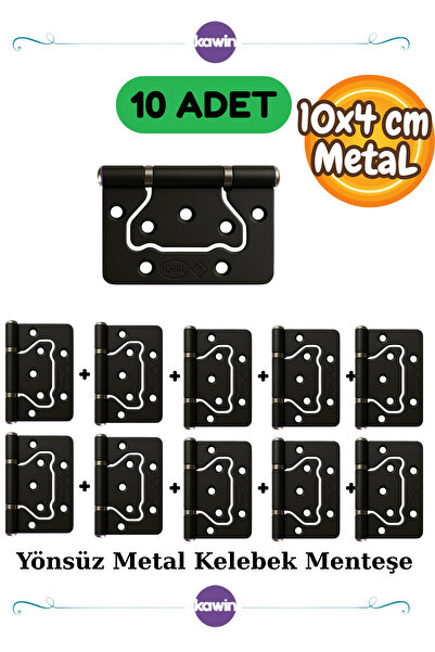 Kawin 10 Pieces Durable 10 cm Door Hinge – Black Metal Non-Directional Butterfly Hinge Door Hinge