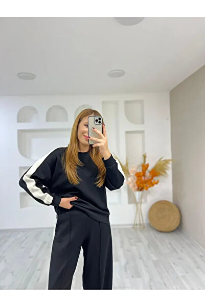 Diva’s choice Set de trening din țesătură modală cu dungi laterale pentru femei