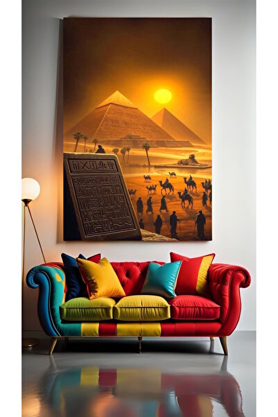 özkacar PEISAJ ANTIC AL PIRAMIDELOR EGYPTENE Tablou pe pânză pentru decorarea...