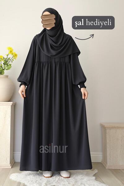 ASİLNUR Nisa Ferace Shawl Gift Set Smoked
