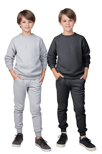 FYK COLLECTİON 2-компонентен спортен екип за момчета с обло деколте