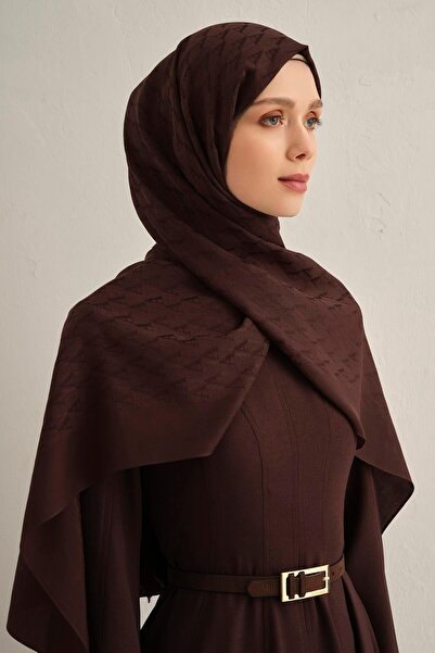 Armine Pamora Shawl - Monogram Patterned 3 - Bitter Brown 10