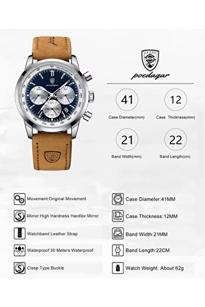 OLEVS 2026 YENİ SEZON MODEL DERİ KORDON ÇELİK ORJİNAL ERKEK KOL SAATİ POEDAGAR MODELİ