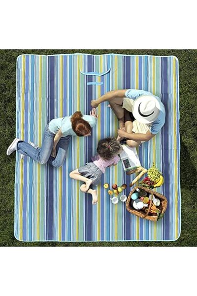 SKY TOUCH بطانية نزهة وشاطئ محمولة مقاومة للماء من SKY-TOUCH، 180×145 سم، باللونين الأخضر والأزرق، قابلة للطي