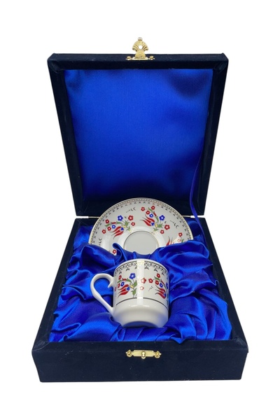ÅLÅ OTANTİK HEDİYELİK طقم فنجان واحد مع صندوق مخملي