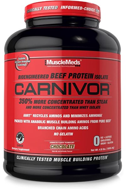 MuscleMeds كارنيفور، بروتين لحم بقري معزول، شوكولاتة، 4.19 رطل، 56 حصة